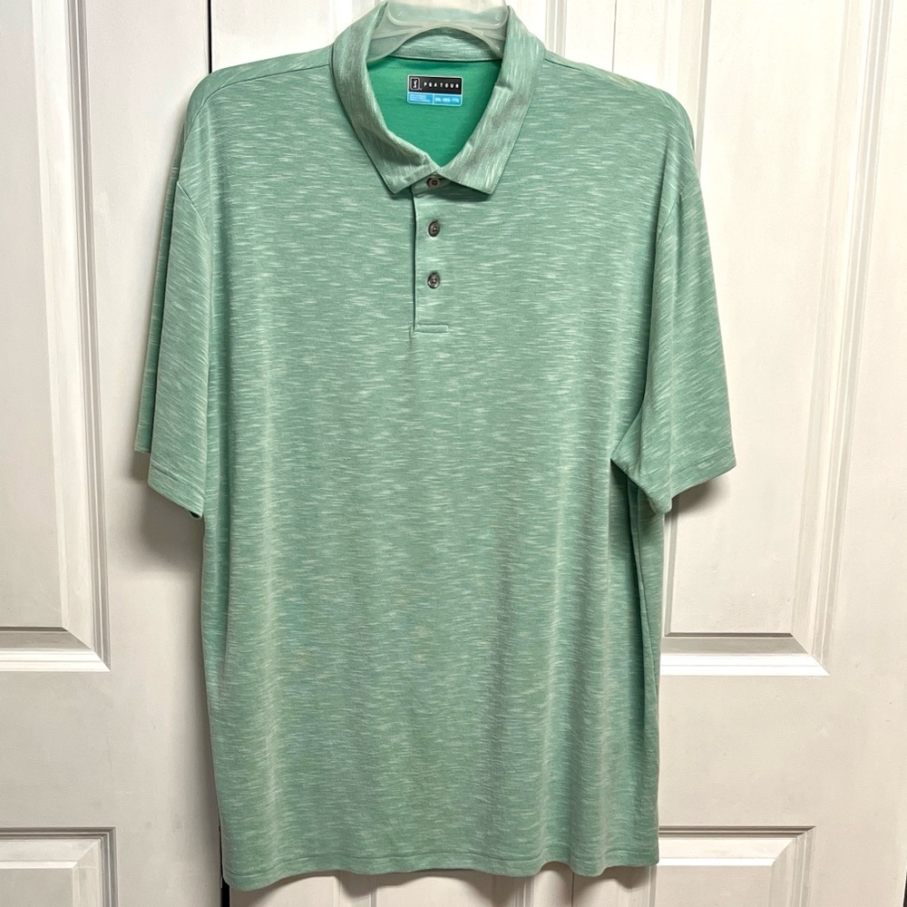 PGA Tour Mint Heather Short Sleeve Polo Shirt Size XXL
